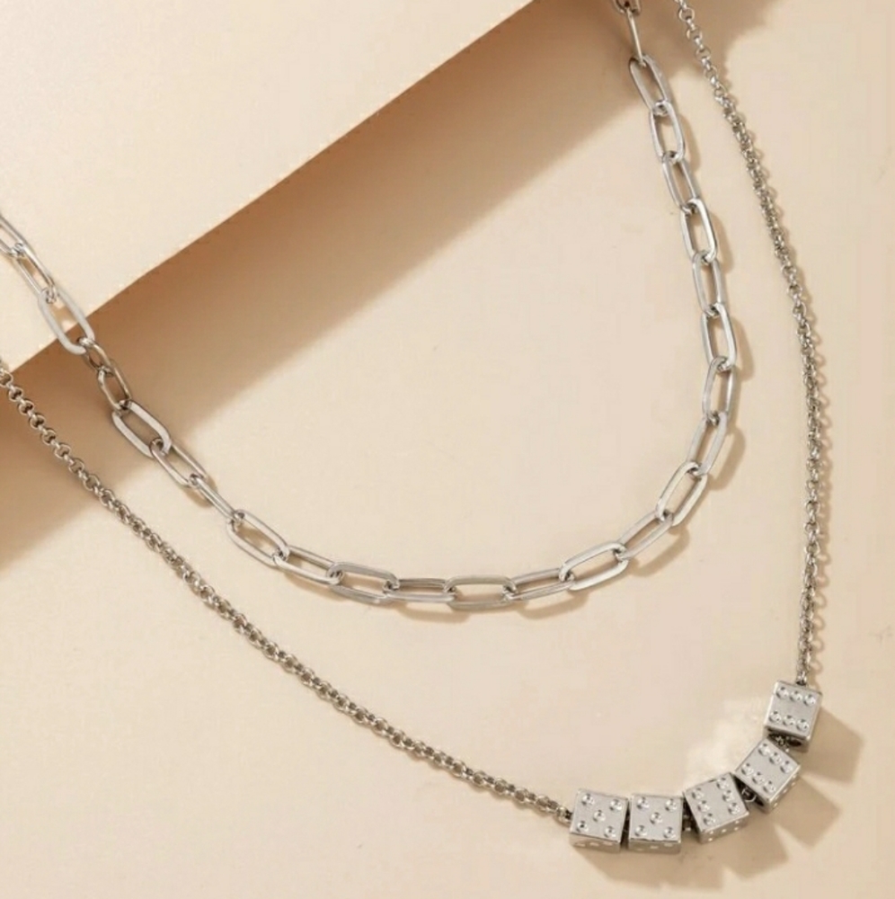 🎲 Dice Double necklace set - Picture 3 of 3